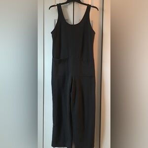 Old Navy Fleece Wide Leg Jumpsuit Romper Black Size M